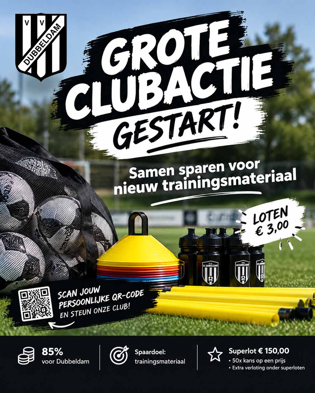 Dubbeldam koopt van de opbrengst van de Grote Club Actie nieuw trainingsmateriaal 