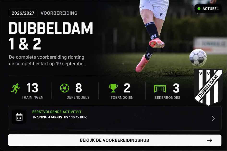 voorbereiding vv Dubbeldam op seizoen 2026-2027