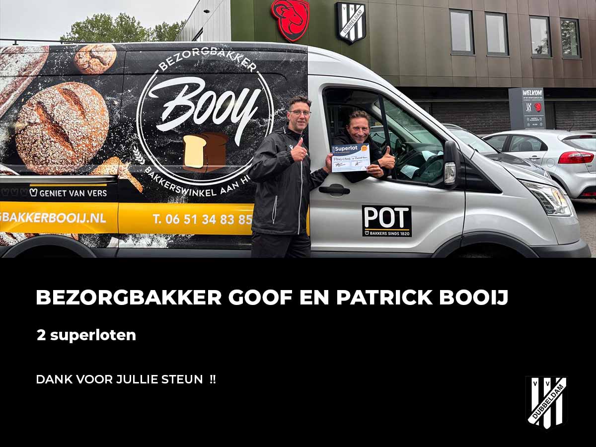 Bezorgbakkers Goof en Patrick Booij steunen Dubbeldam met twee superloten