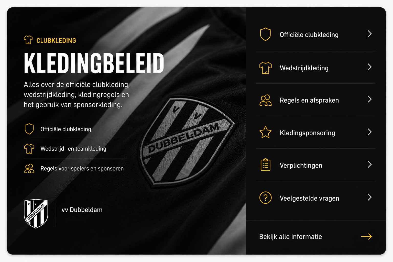Kledingbeleid vv Dubbeldam 